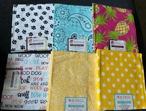 Material/Fabric Lot of 6 Cotton 18" x 21" Fat Quarters New - Imagen 1 de 7