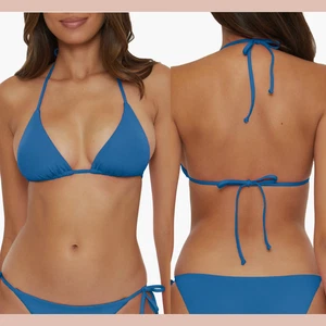 NWT $48 Becca [ Medium ] Color Code Triangle Bikini Top in Lagoon Blue U1525 - Picture 1 of 9