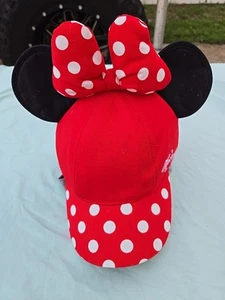 Disney Park Walt Disney World Minnie Mouse Red Hat With Ears Polka-Dot - Picture 1 of 4