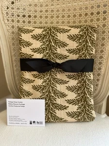 West Elm Pierce & Ward Foliage Stripe Curtain (1) 48”x96” Fir Green NWOT OB - Picture 1 of 7
