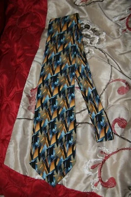 Corbata Stonehenge Martini Cocktail Collection Para Hombre Cuello de Seda Abstracto Azul Amarillo Foto 1 de 4