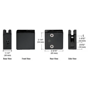 Matte Black Z-Series Flat Surface Mount Square Type Glass Clamps for 3/4" Glass - Picture 1 of 6