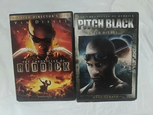 Vin Diesel 2 DVD Movie Lot Chronicles Riddick Widescreen Pitch Black Fullscreen - Picture 1 of 2