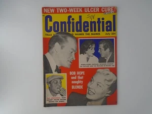 July 1956 Confidential Magazine Bob Hope Liz Taylor - Imagen 1 de 6