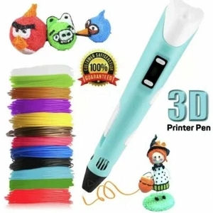 3D Print Pen Drawing Pen Set With LCD Screen +Free PLA Filaments USB kids Gift - Picture 1 of 12
