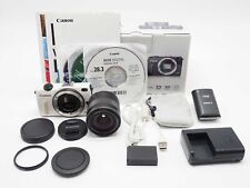 Canon EOS M2 Mirrorless Digital Camera White 18-55mm  lens w/Box flash others