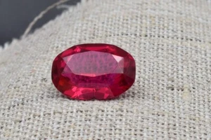 VTG ANTIQUE stone SYNTHETIC RUBY jewelry russian pendant gemstone Corundum old - Picture 1 of 21