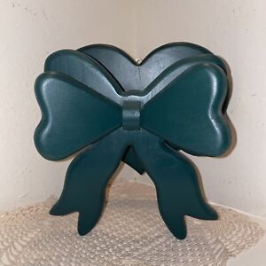 Large Wooden Heart And Bow Quilt Hanger Holder Dark  Green New With Tags Sturdy