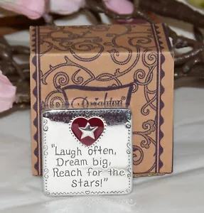 Brighton Wishing Star Collection Red Enamel Joyful Heart Silver Paperweight - Picture 1 of 5