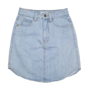 Rip Curl Size XXS Denim Sierra Pencil Skirt Light Blue Curved Hem Pockets - Picture 1 of 12