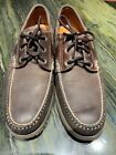 Allen Edmonds Key Largo Brown Leather Lace-Up Loafer Boat Shoes Men Size Us 14 B