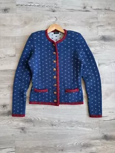 Astrifa Tracht Bayern 90s Merino Lambswool Dirndl Cardigan Vintage - Picture 1 of 9