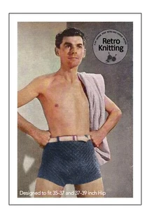 Baúles de baño con cable para hombre de la década de 1950 patrón de tejido vintage - Imagen 1 de 2