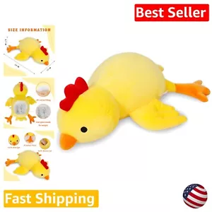 24" Weighted Chick Plush Pillow - Comforting Stuffed Animal for Kids and Adults - Picture 1 of 9