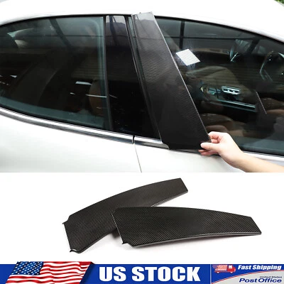 Real Dry Carbon Fiber Pillar Post Cover Garnish Fits Maserati Ghibli 2014-2021 - Image 1 of 4