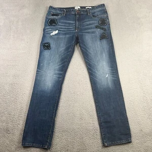 WILLIAM RAST Jeans Mens 40x34 Hixon Straight Leg Distressed Blue Wash Tag 38x32 - Picture 1 of 13