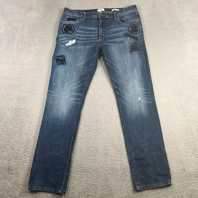 WILLIAM RAST Jeans Mens 40x34 Hixon Straight Leg Distressed Blue Wash Tag 38x32 - Image 1 of 4