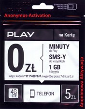 POLISH Sim Card New PLAY Prepaid PAYG Europe Standard Micro Nano / Karta Sim