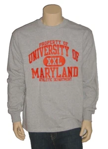 University of Maryland T Shirt Adults Large Gray NCAA Terrapins Long Sleeve NWT - Picture 1 of 6