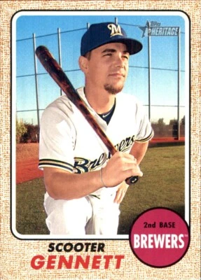 2017 Topps Heritage #262 Scooter Gennett milwaukee brewers - Image 1 of 2