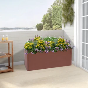 38*15*15in Outdoor Modern Planter Floor Standing Rectangular Planter Box Brown - Picture 1 of 24