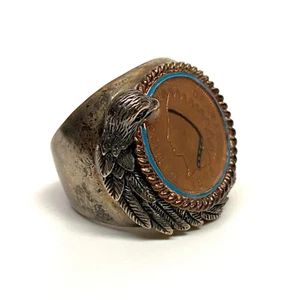 Bradford Exchange Sterling Silver 1906 Indian Head Penny Men's Ring 10 - Picture 1 of 9
