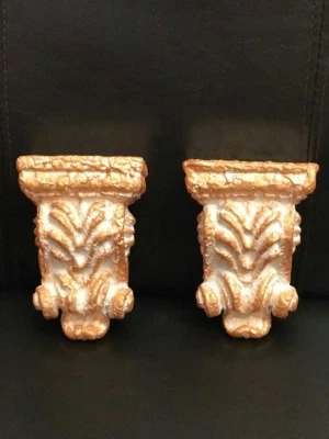 Plaster Corbels X2  Traditional Antique Decorative Rococo Style Height 110mm - Image 1 of 4