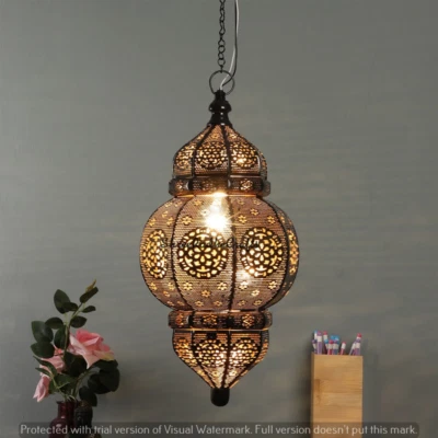 Vintage Design Moroccan Turkish Lamp, Handmade Ceiling Fix Hanging Lighting Lamp - Image 1 of 4