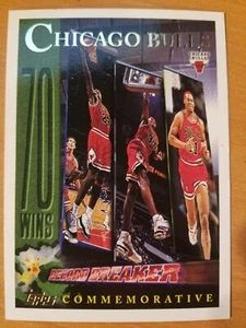 1996-97 Topps Card # 72 Michael Jordan Scottie Pippen Dennis Rodman Bulls - Imagen 1 de 2