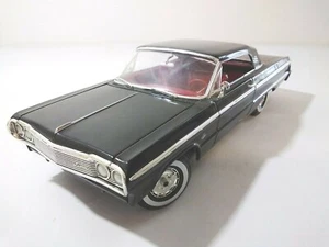 Chevy Impala 1964 Ertl 1/18 negro techo rígido rojo interior blanco pared neumáticos 409 - Imagen 1 de 9