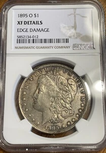 1895-O Morgan Silver Dollar $1 NGC XF Details Edge Damage - Picture 1 of 3