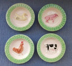 SIGMA TASTESETTER BY ANDREA WEST~GREEN WARE BUTTER PATS~ANIMALS - Picture 1 of 2