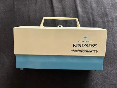 Vintage 1967 Clairol Kindness Instant Hairsetter Tan/Blue Model 766 + Orig Clips - Image 1 of 4