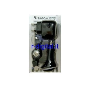 CARICABATTERIE BLACKBERRY 8900 USB NERO RETE CASA 220V AUTO 12V UNIVERSALE - Picture 1 of 1