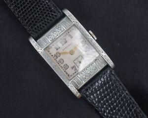 1920’s Longines 17 Jewel Engraved Art Deco Men’s Vintage Large Deco Watch