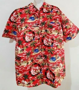 Camisa Aloha Surf Papá Noel Hula Reno Para Hombre Navidad Lowes Australia LG - Imagen 1 de 5