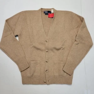 $325 New vtg Polo Ralph Lauren Camel Hair Wool Cardigan Sweater Medium M Brown - Picture 1 of 7