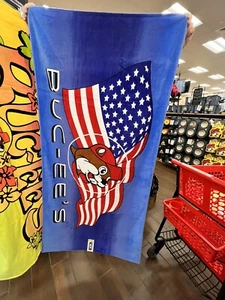 Buc-ee’s Strandtuch Amerikanische Flagge Neu Neu mit Etikett 32” x 64” 100 % Baumwolle - Bild 1 von 5