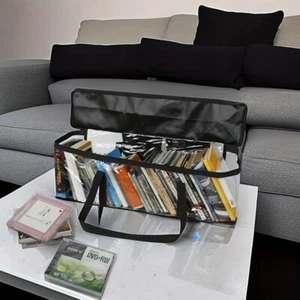 Sac de Rangement DVD Portable, Étui de Transport Disque CD, Housse Transparente avec Fermeture Éclair Protection - Photo 1/8