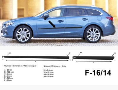 Seitenschutzleisten schwarz für Mazda 6 III Typ GJ Kombi Mazda6 ab Bj. 12.2012- - Bild 1 von 4