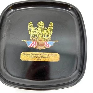 Vintage Couroc Liberty Tablett Teller Double Eagle Flagge Glocke 1976 - Bild 1 von 6