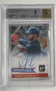 Ozzie Albies 2018 Panini Donruss Optic Rated Rookie Auto #84S-OZ BGS 9 - Picture 1 of 2