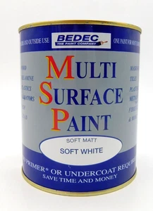 BEDEC Multi Flächenlack - SOFT MATT WHITE - 750 ML - Ideal für Fliesen - Bild 1 von 4