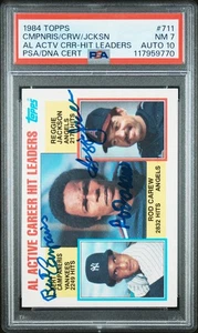 1984 Topps Al Active Career #711 Al Actv CRR Hit Leaders PSA 7 Auto 10 - Picture 1 of 2