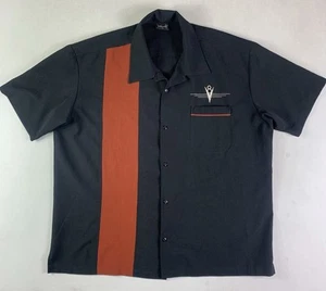 Steady Clothing V8 Shirt Mens XL Black Rust Bowling Rockabilly Button Up ST35613 - Picture 1 of 8