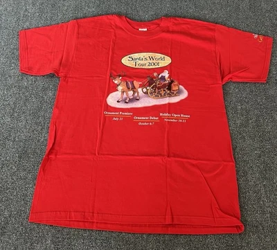 Camiseta Hallmark Y2K "Santa's World Tour 2001" adorno de recuerdo promocional Foto 1 de 4