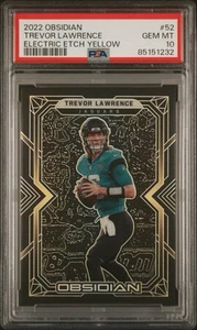 TREVOR LAWRENCE 2022 OBSIDIAN ELECTRIC ETCH YELLOW 12/25 PSA 10 - Picture 1 of 2