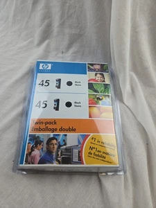 HP 45 Black Twin-Pack Genuink Ink Cartridges EXP date 2008 - Picture 1 of 3
