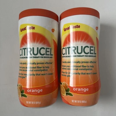 (2) Citrucel pó terapêutico de fibra para constipação laranja 30 oz validade 26/03 - Imagem 1 de 3