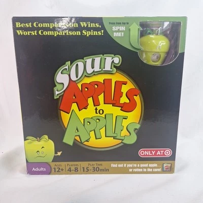 Mattel "SOUR APPLES TO APPLES GAME" Target Exclusive 2010 Complete Cards Spinner - Image 1 of 4